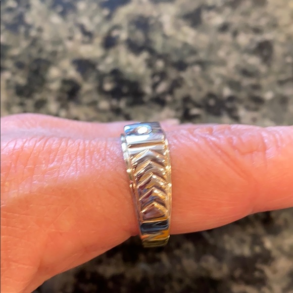 8mm Mens Engagement Ring 14k White Yellow Gold - Picture 5 of 10